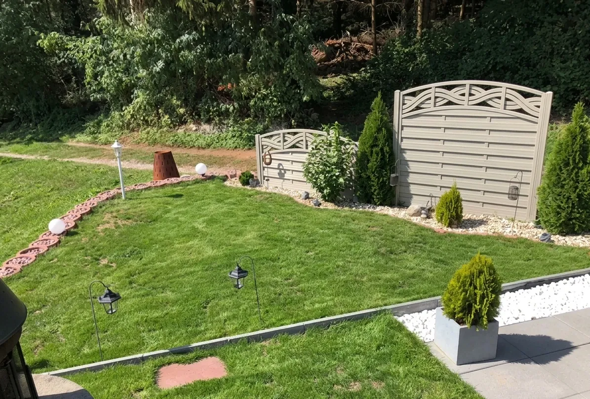 Gepflegter Garten mit neuer Rasenfläche, Sichtschutz und Bepflanzung von HandwerksPartner24